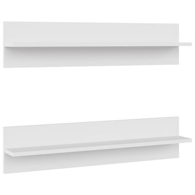 vidaXL Półki ścienne, 2 szt., białe, 80 x 11,5 x 18 cm, płyta wiórowa