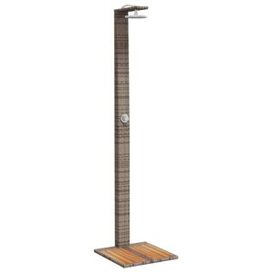vidaXL Prysznic ogrodowy, szary, 50x55x224 cm, polirattan i akacja