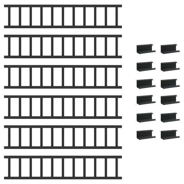 vidaXL Str&oacute;ż śniegu na dachu Czarny 600 x 2,5 x 20 cm Stal