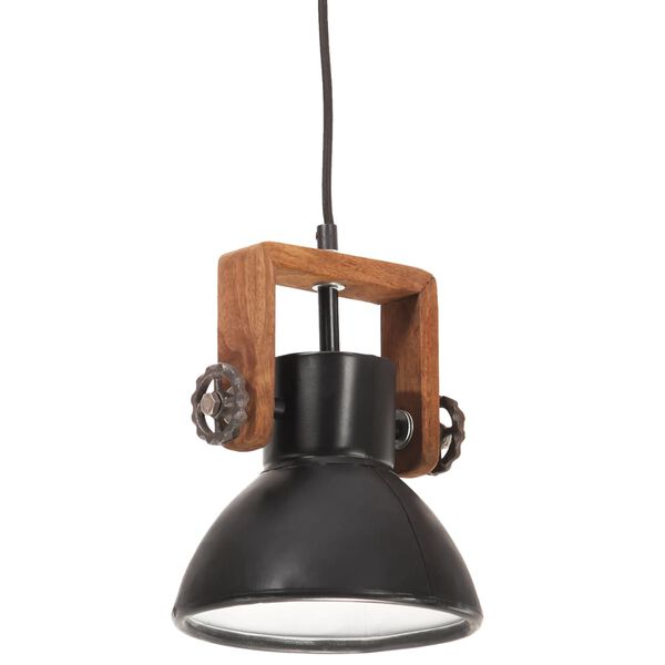 vidaXL Industrialna lampa wisząca, 25 W, czarna, okrągła, 19 cm, E27