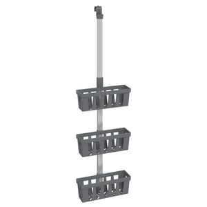 vidaXL Wiszące p&oacute;łki pod prysznic, 30x15x(67-105) cm, aluminium