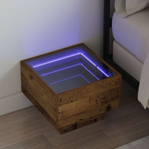 vidaXL Stolik kawowy Stare drewno 40 x 40 x 30 cm