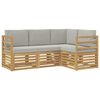 vidaXL Zestawy sof 4 pcs Biały i jasnoszary 185,5 x 126,5 x 73 cm