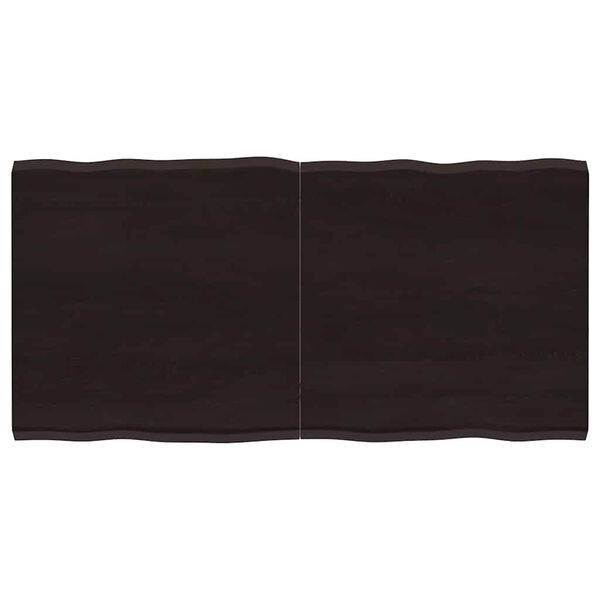 vidaXL Blat, ciemnobrązowy 120x60x(2-4)cm drewno z naturalną krawędzią