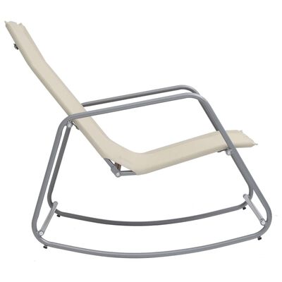 vidaXL Ogrodowe krzesło bujane, kremowe, 95x54x85 cm, textilene