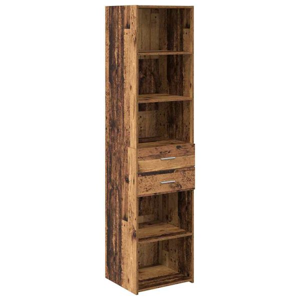 vidaXL Highboard z szufladą Stare drewno 45 x 42,5 x 185 cm