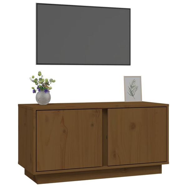 vidaXL Szafka pod TV, miodowy brąz, 80x35x40,5 cm, lite drewno sosnowe