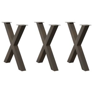 vidaXL Nogi do stołu jadalnego litery X 3 szt. naturalna 80x(72-73) cm