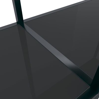 vidaXL Stolik konsolowy, czarny, 160x35x75,5 cm, szkło hartowane