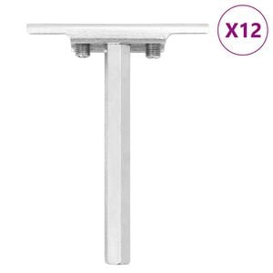 vidaXL Wsporniki półek pływających, 12 szt., Ø12x100 mm, stal węglowa