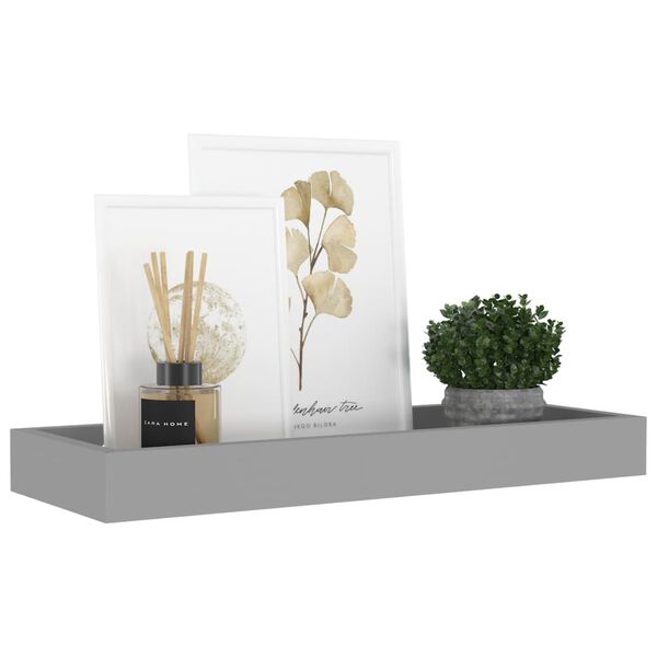 vidaXL P&oacute;łki ścienne Loggia, 2 szt., szare, 40x15x4 cm, MDF