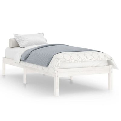 vidaXL Rama łóżka, biała, lite drewno sosnowe, 100 x 200 cm