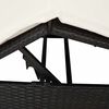 vidaXL Podwójna Leżanka Słoneczna z Dachem Czarny 205 x 129 x 200 cm