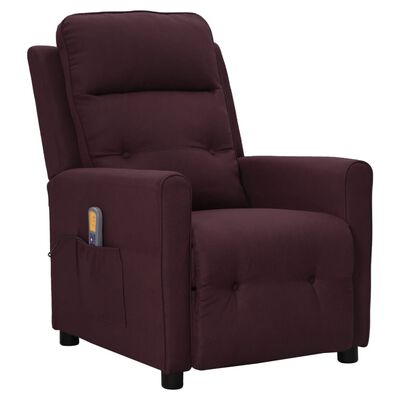 vidaXL Rozkładany fotel masujący, ułatwiający wstawanie, fioletowy