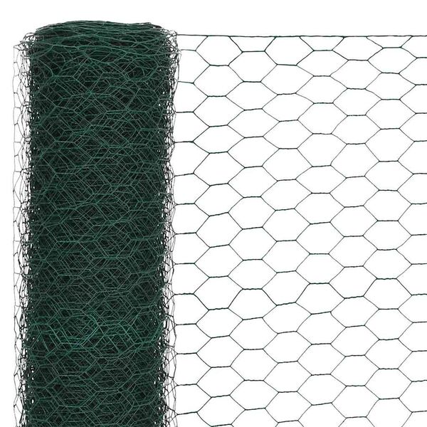 vidaXL Ogrodzenie z siatki, stal i PVC, 25x1,5 m, zielone