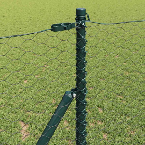 vidaXL Słupek ogrodzeniowy. Szary 50 x 1,2 m (siatka 36 mm) Stal i PVC