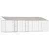 vidaXL Klatka dla psa z dachem Srebrny 800 x 200 x 256 cm Stal i PE