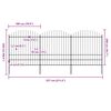 vidaXL Ogrodzenie ogrodowe z wł&oacute;cznią, stalowe, 537 x 200 cm, czarne