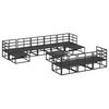 vidaXL Zestaw Sof na Ogr&oacute;d 11 pcs Czarny Aluminium