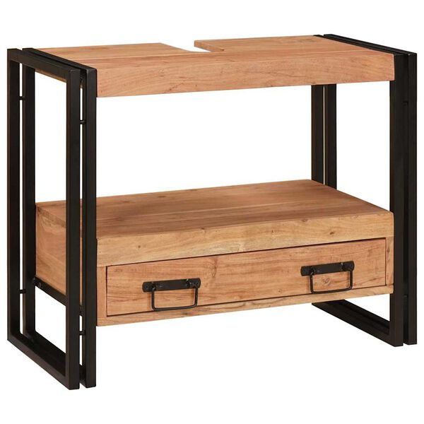 vidaXL Szafka pod umywalkę z szufladą Lite drewno akacjowe i żelazo
