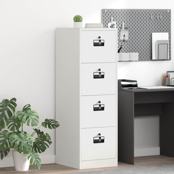 vidaXL Szafka na dokumenty z szufladą 2 pcs Biały 44 x 50 x 139 cm