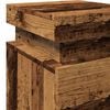 vidaXL Szafka nocna z LED, stare drewno, 35x39x55 cm
