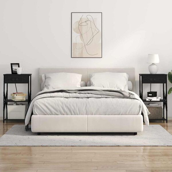 vidaXL Szafka Nocna Czarny Dąb 41 x 31 x 76 cm Materiał drewnopochodny