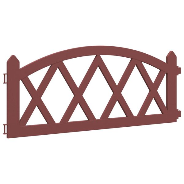 vidaXL Obrzeża trawnikowe, 17 szt., czerwone, 10 m, PP