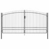 vidaXL Brama Podw&oacute;jna WOERDEN 400 x 249,5 cm Stal Szary Zamykane