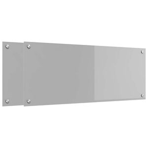 vidaXL Przód kuchenny 2 pcs Jasnoszary 100 x 40 cm szkło hartowane