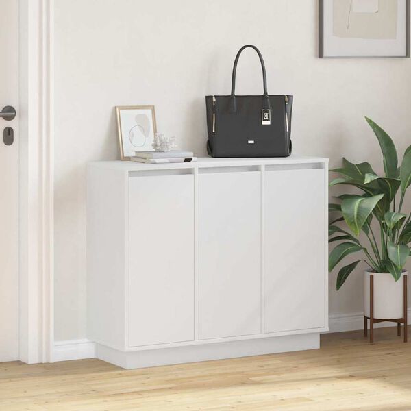 vidaXL Komoda LED Biały 90 x 32 x 75 cm Materiał drewnopochodny