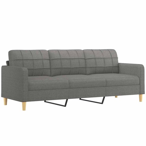 vidaXL 3-osobowa sofa wypoczynkowa z poduszkami, ciemnoszara, 210 cm