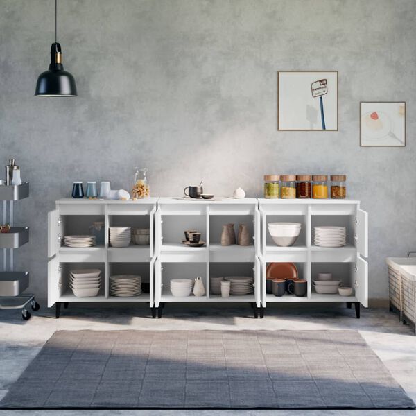 vidaXL Komody, 3 szt., białe, 60x35x70 cm, materiał drewnopochodny