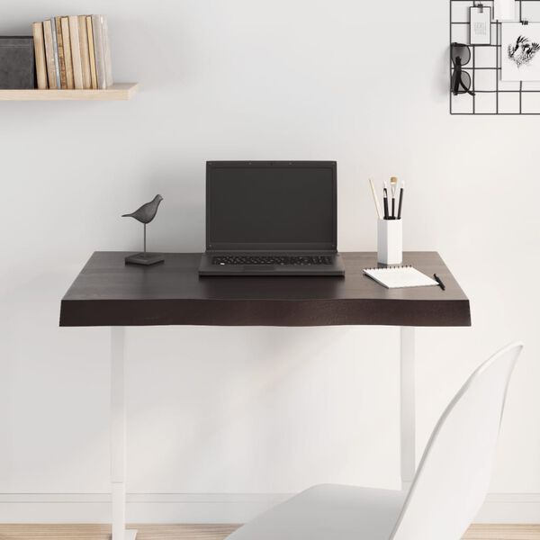 vidaXL Blat, ciemnobrązowy 80x40x(2-6) cm drewno z naturalną krawędzią