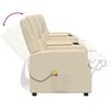 vidaXL Rozkładany fotel masujący z uchwytem, 4-os., kremowy, ekosk&oacute;ra