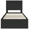 vidaXL Ramka ł&oacute;żka Z zagł&oacute;wkiem Czarny i Srebrny 100 x 200 cm