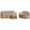 vidaXL Zestawy sof 6 pcs Naturalny i Jasny Szary Lite Drewno Akacji