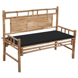 vidaXL Ławka ogrodowa z poduszką, 120 cm, bambusowa