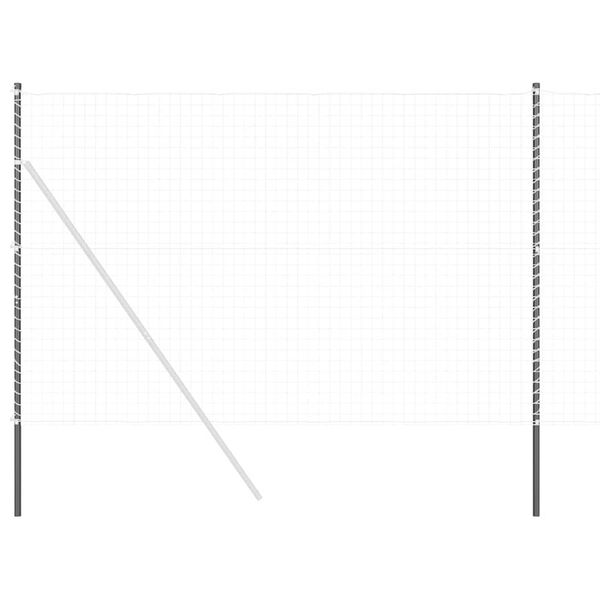 vidaXL Słupek ogrodzeniowy. 12 pcs Szary Stal Malowana Proszkowo