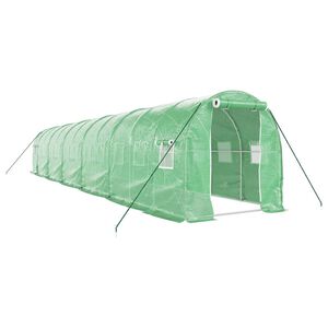 vidaXL Szklarnia ze stalową ramą, zielona, 24 m&sup2;, 12x2x2 m