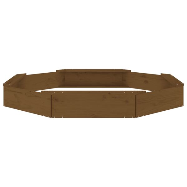 vidaXL Piaskownica z siedziskami, miodowa, ośmiokątna, drewno sosnowe