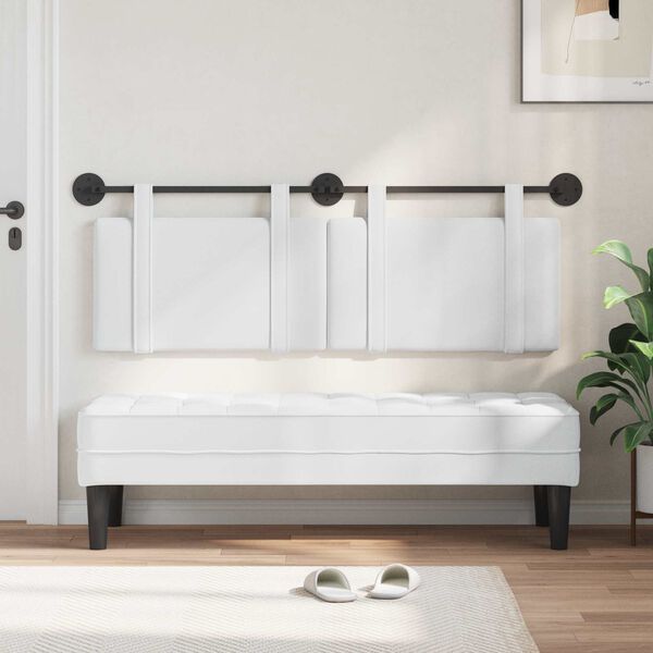 vidaXL Wisząca Głowa Gładki Biały 150 x 55 x 5 cm tkanina