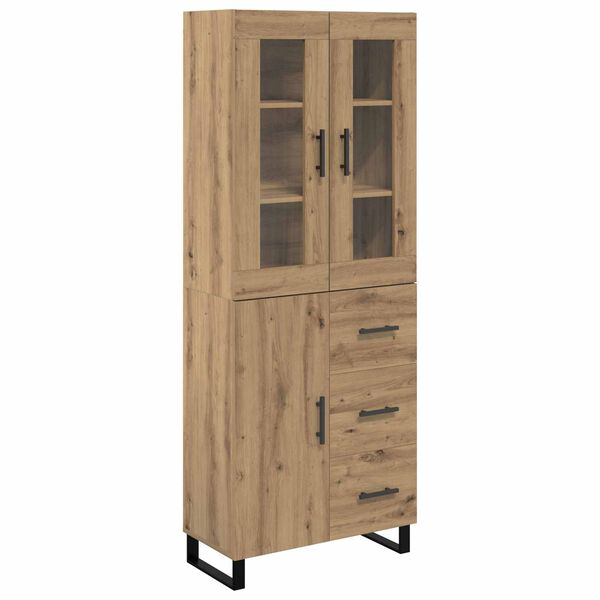 vidaXL Highboard 2 pcs Dąb rzemieślniczy Materiał drewnopochodny