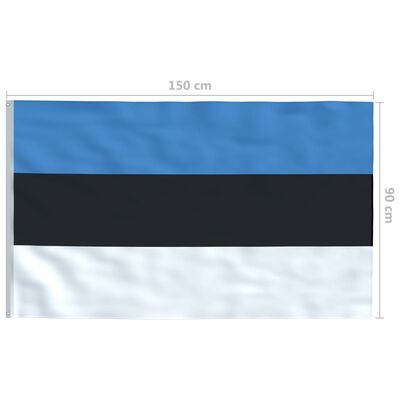 vidaXL Flaga Estonii z aluminiowym masztem, 6 m