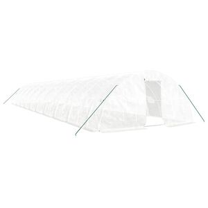 vidaXL Szklarnia ze stalową ramą, biała, 100 m&sup2;, 20x5x2,3 m