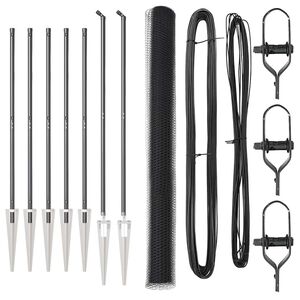 vidaXL Słupek ogrodzeniowy. Szary 10 x 1,6 m (siatka 25 mm) Stal i PVC