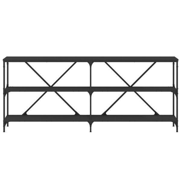 vidaXL Stolik konsolowy, czarny, 180x30x75 cm, materiał drewnopochodny