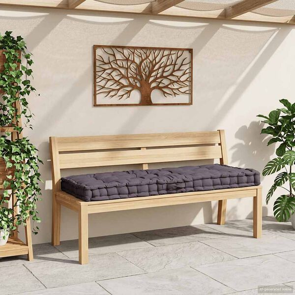 vidaXL Poduszka na podłogę lub palety, bawełna, 120x80x10 cm, antracyt