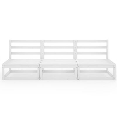 vidaXL 3-osobowa sofa ogrodowa, biała, lite drewno sosnowe