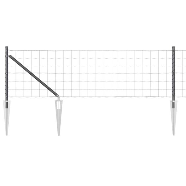 vidaXL Ogrodzenie z słupkiem Szary 0,6 x 10 m Stal i PVC